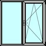 Двустворчатые алюминиевые окна из профиля Алютех серии ALT W72
