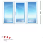 Трехстворчатое окно Rehau-Delight 1750х1400 дешево