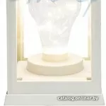 Декоративный фонарь с лампочкой,  белый корпус,  размер 10.5х10.5х24 см, 