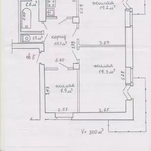 3-х комнатная квартира. 73м. Сталинка 