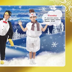 карнавальные костюмы  в прокат -снеговик, пингвин, дед мороз и др.