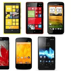 Смартфоны Nokia,  Apple,  ZTE,  HTC,  Meizu,  Xiaomi,  Lenovo,  Huawei