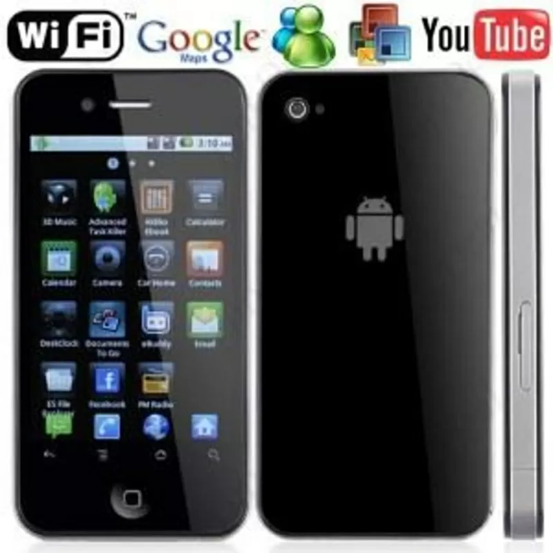 H2000 Android 2.2  с емкостный экраном 2 симsim Wi-fi,  GPS. Новинка. 2