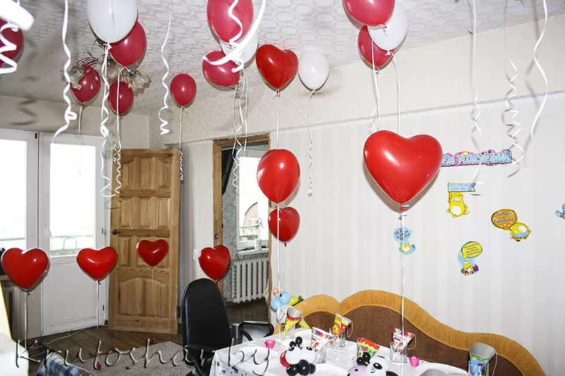 Украшение шариками 14 февраля. Композиции и подарки на день влюбленных 5