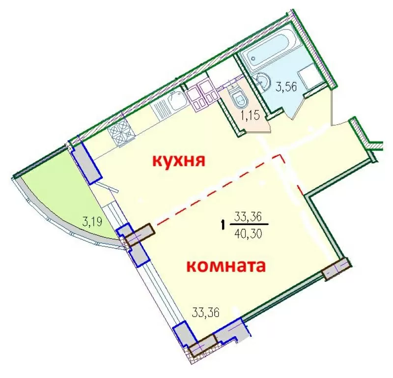 Студия в каркасно блочном доме на Притыцкого..Две минуты метро Каменна