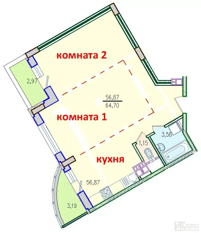 Неманская 2...Каркасно блочная 22-х этажная высотка рядом с метро К г 4