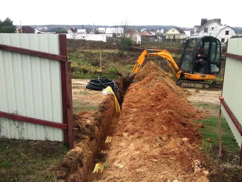 Аренда миниэкскаватора. Рытьё траншей под фундаменты,  газ,  воду и др 2