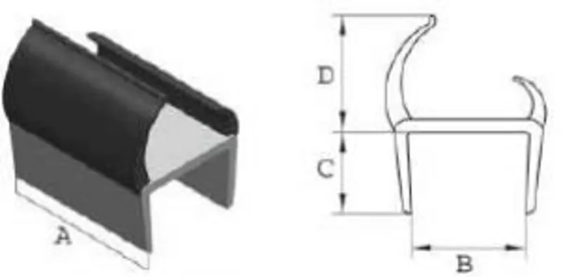 УПЛОТНИТЕЛЬ ДВЕРИ,  РЕЗИНКА НА ДВЕРЬ,  ПРОФИЛЬ УПЛОТНИТЕЛЬНЫЙ ПВХ