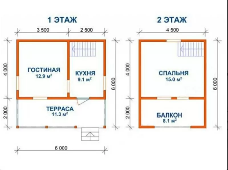 Сруб Дома Арсен из бруса 6х6 м доставка и установка 2