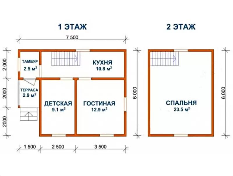 Сруб Дома Герман 7, 5х6 м из профилированного бруса недорого 3