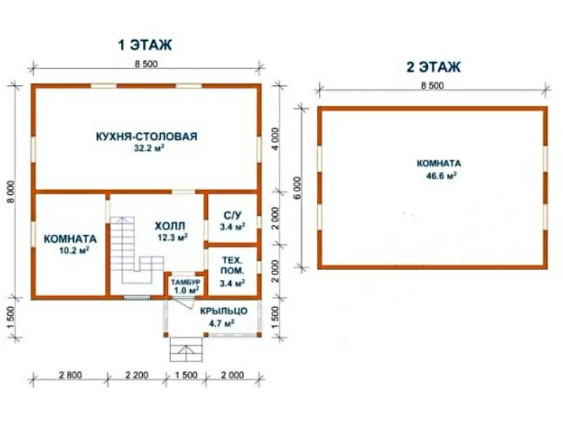 Сруб Дома 8.5 на 9.5 платон из профилированного бруса 2