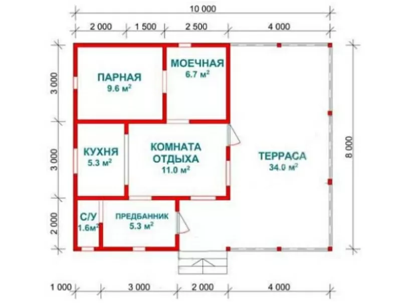 Сруб Бани 10х8м из профилированного бруса Камилла 4