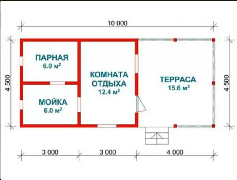 Сруб Банни 10х4, 5м из бруса Стефания на заказ в Городею 4