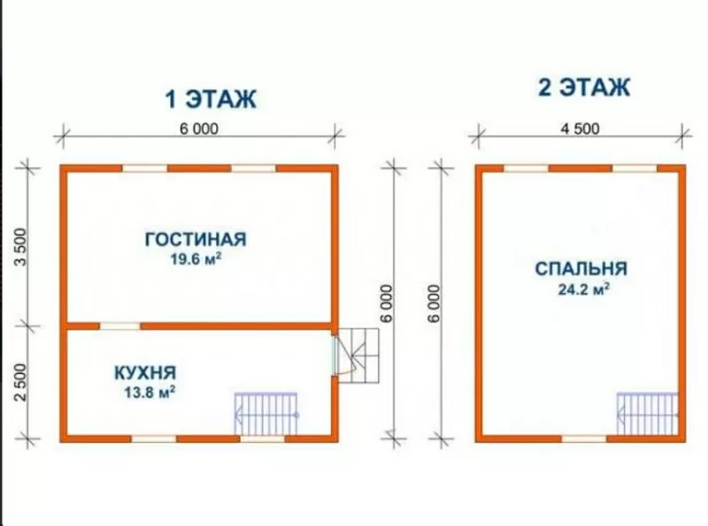 Сруб Дома люсьен 6х6 м из бруса установка Клецк 5