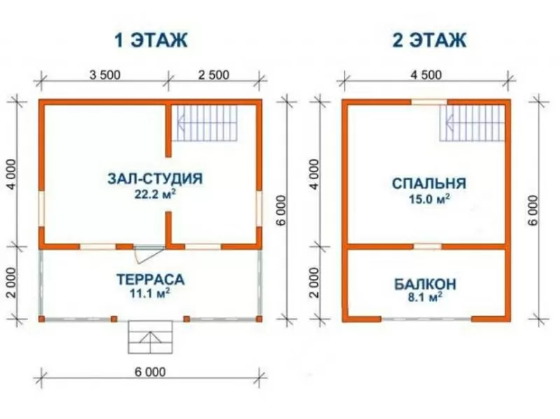 Дом из бруса Савелий 6х6 м сруб с установкой Минск и область 3
