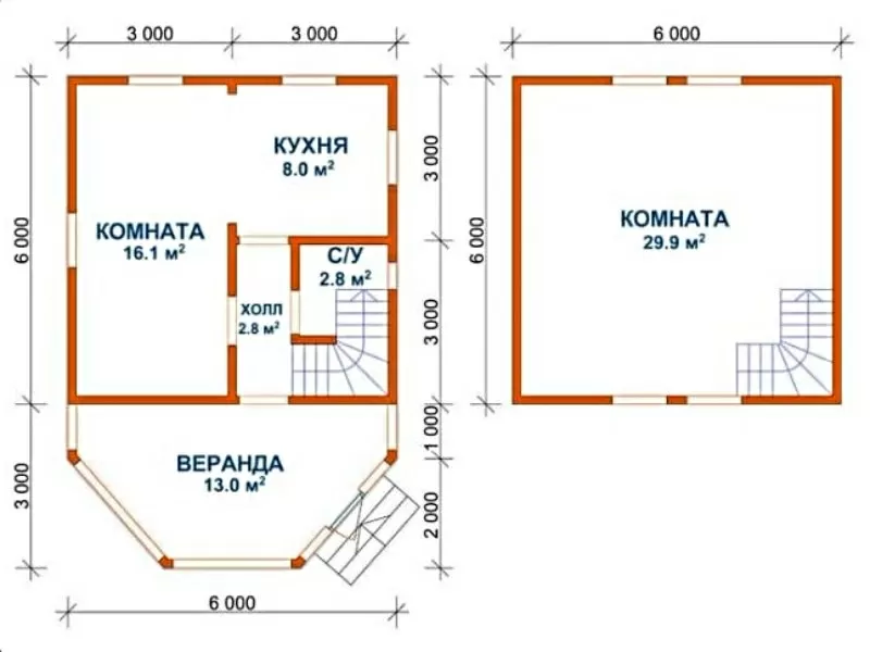 Дом из бруса Назар 6х9 сруб установка Минск и область 3