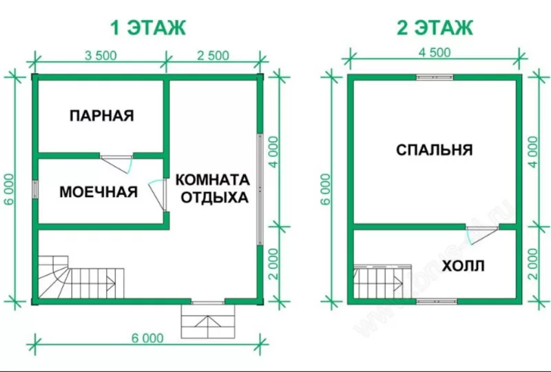 Дом-Баня сруб Виола из бруса 6х6 с установкой 2