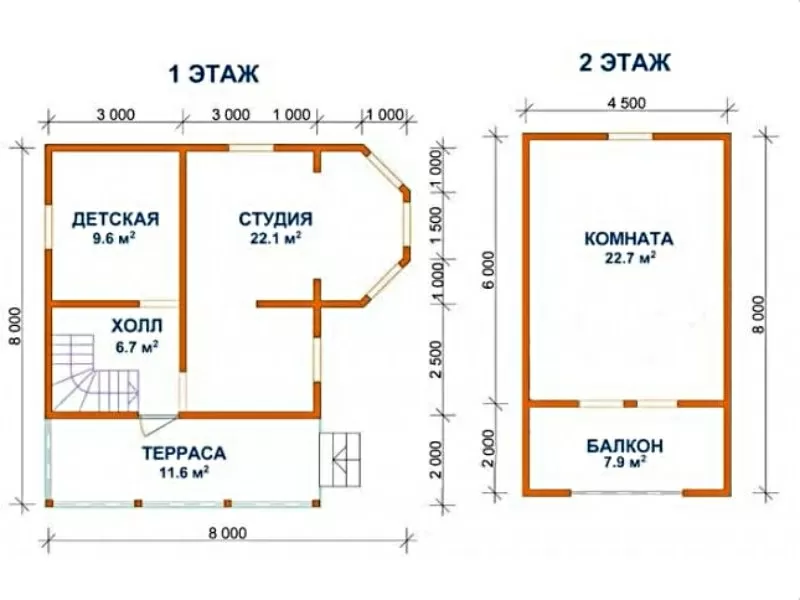 Дом сруб из бруса Егор 6х8 установка-доставка 3