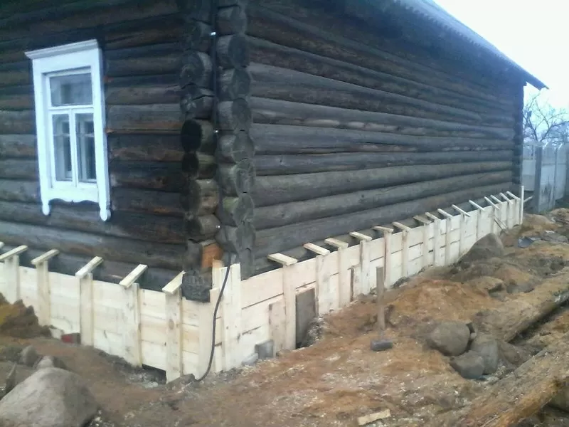 Поднять дом минск,  подъем деревянного дома,  фундамент под дом 9