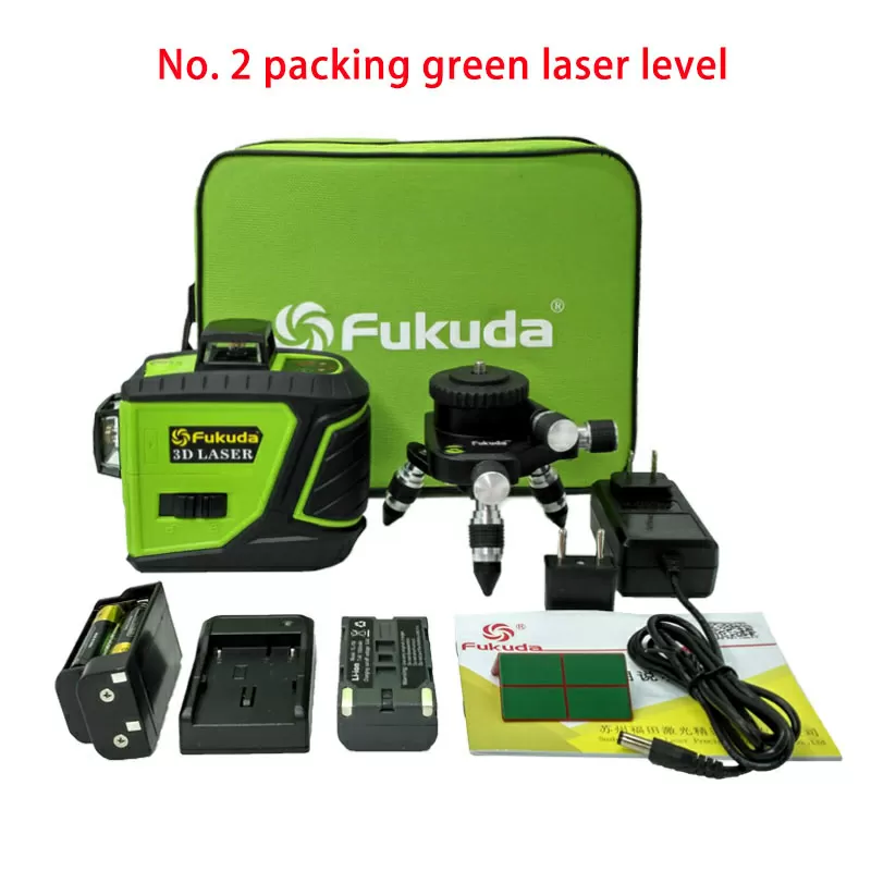 Лазерный  нивелир , уровень Fukuda 3D GREEN PRO 3-360 зеленые лучи 2