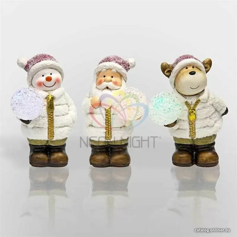 Керамическая фигурка Дед Мороз,  Снеговик и Олененок 10-9-13 см 3