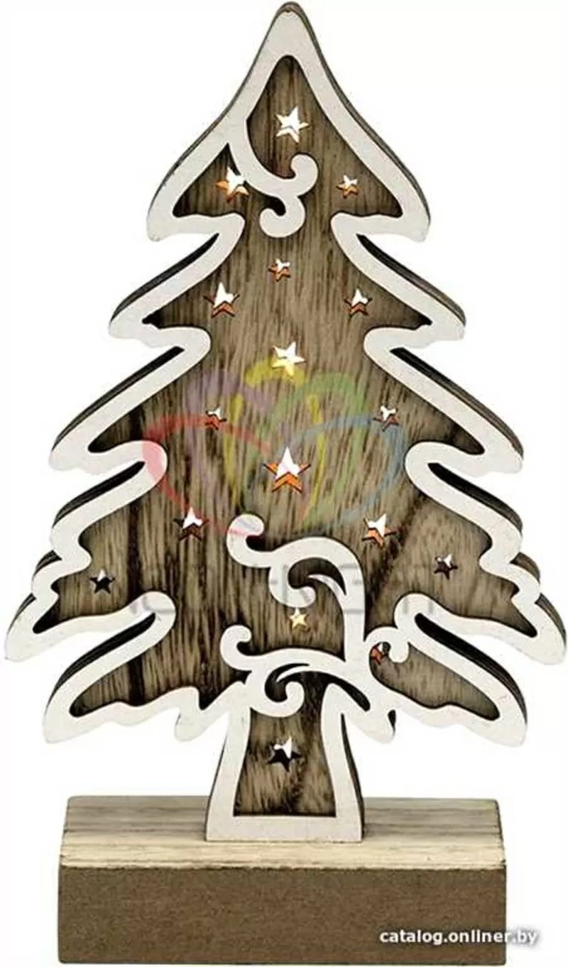 Деревянная фигурка с подсветкой Елочка 11, 5-5-19 см 4
