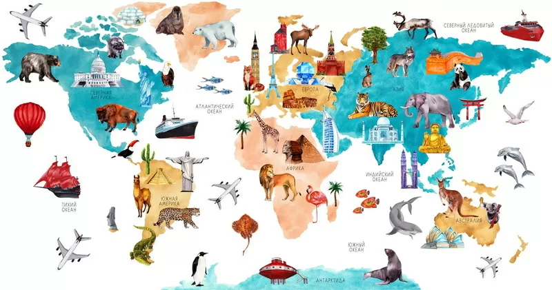 Карта мира для детей
