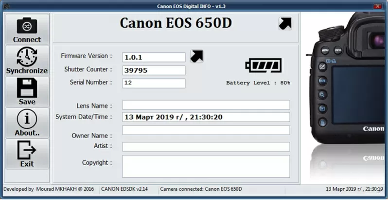 Зеркальный фотоаппарат Canon EOS 650d Body 2