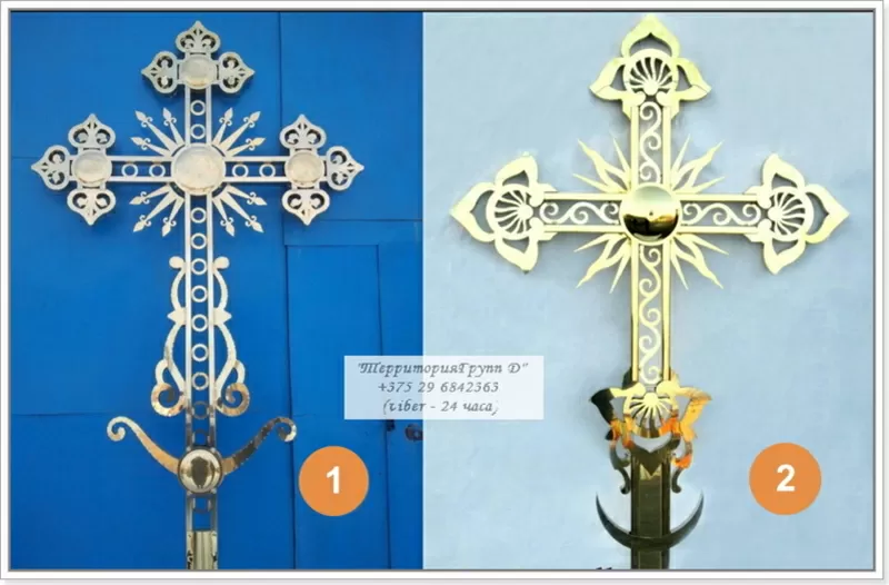 Крест православный из нерж стали с покрытием нитрид титана