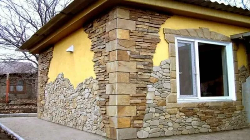 Отделка фасада камнем облицовка цоколя и стен камнем 3