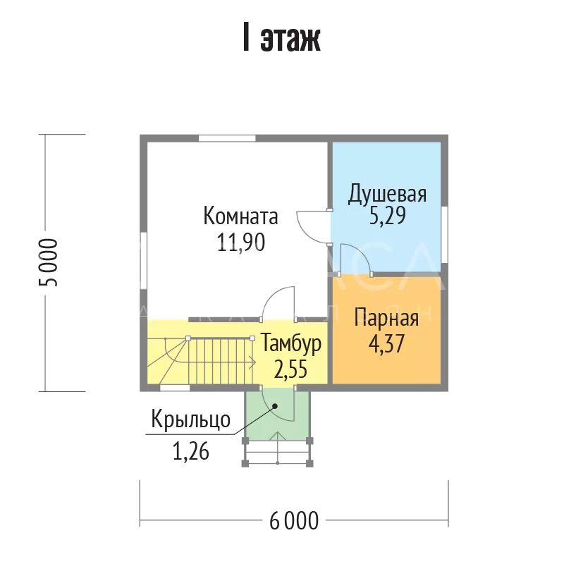 Баня из бруса 6х5 м проект Осло возможно под ключ 9