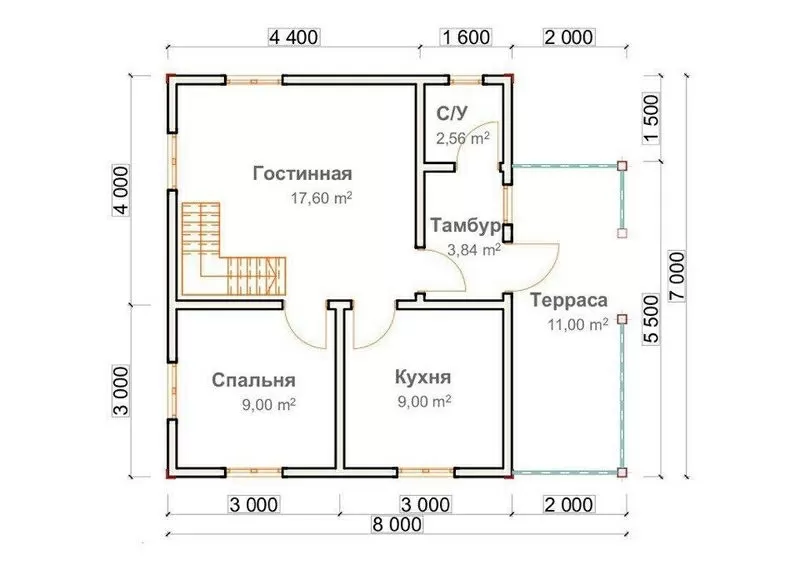 Построим Каркасный дом под ключ 6х7 проект Назия 2