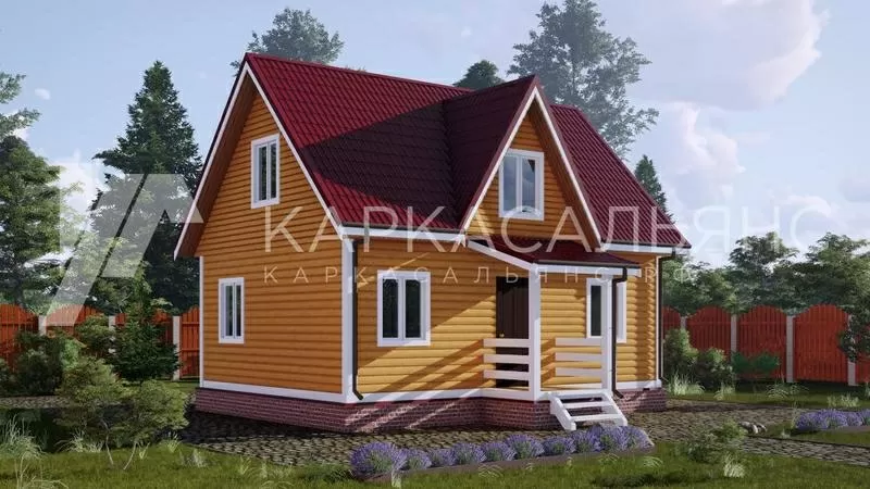 Каркасный Дом ключ 6х8 по проекту Алаярви