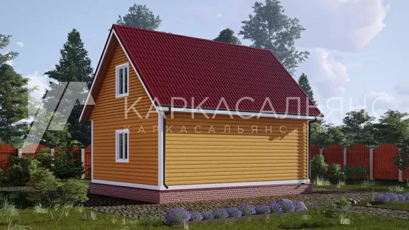 Каркасный Дом ключ 6х8 по проекту Алаярви 8