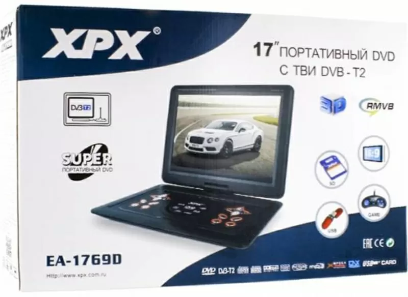Портативный DVD-плеер c ТВ XPX 1767  3