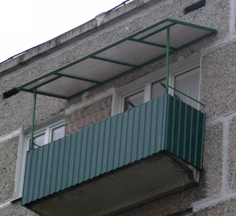 Установка Козырьков,  навесов,  крыш на балконе под ключ в Жодино. 2